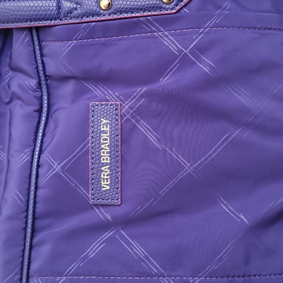 Like New Vera Bradley Light Purple Check Weekender - Picture 4 of 9